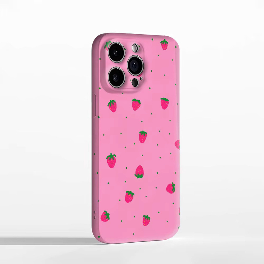 Potdemiel Handyhülle mit Erdbeer-Punkt Design für iPhone 17 16 15 14 13 Pro Max Plus, magnetisch und robust, Farbe: Pink - Bild 2