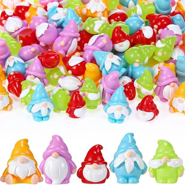 Yiran toy Mini-Gnome-Figuren aus Harz in Multicolor als Weihnachtsdekoration für den Weihnachtsbaum oder Feengarten - Bild 1