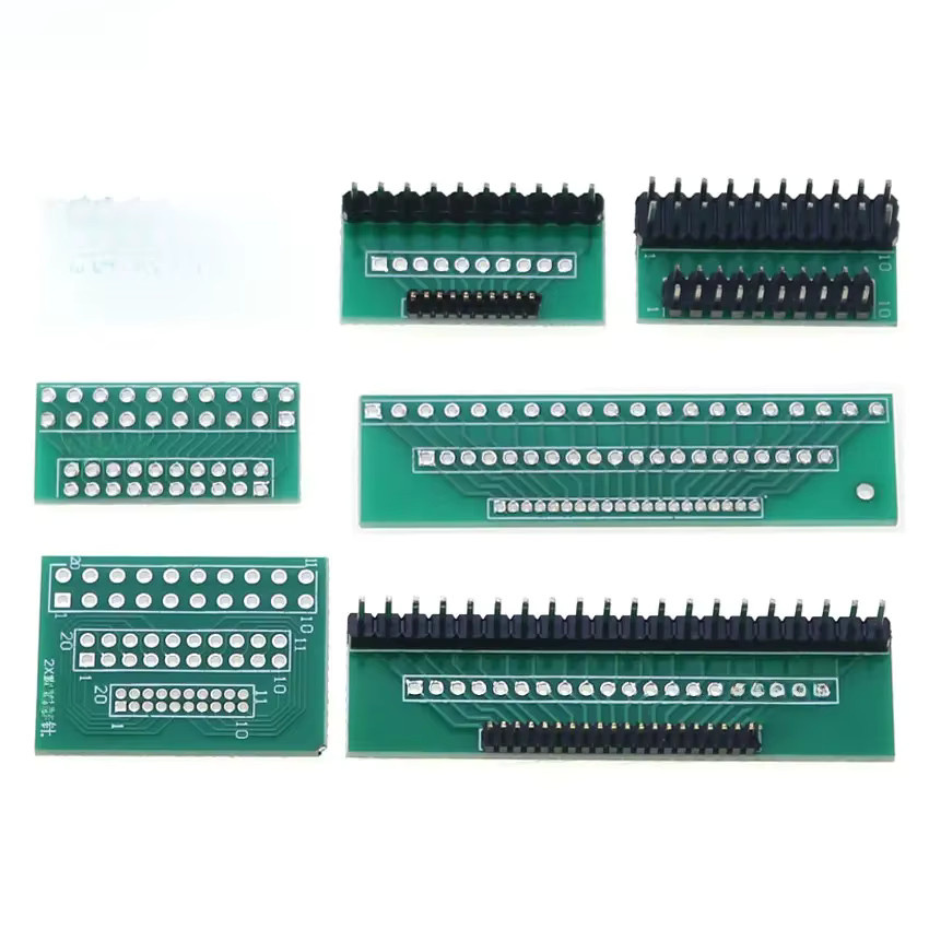PCB Adapter Board für 10 oder 20 Pin Einzige Zweireihige Umwandlung in den Pitch-Abständen 1,27mm, 2,0mm und 2,54mm, Farbe: Grün - Bild 1