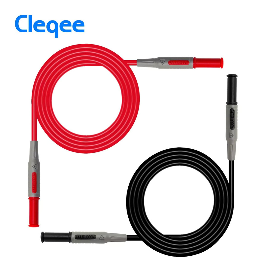 Cleqee Multimeter-Testkabel mit 4mm Bananenstecker und Spritzguss-Gehäuse, Mehrfarbig - Bild 2