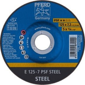 PFERD Schruppscheibe gekröpft A30PPS Blau Durchmesser: 125 mm, Breite: 7 mm - Bild 1