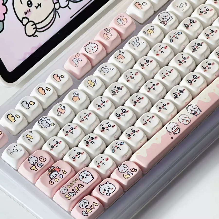 Chiikawa Usagi Anime mechanische Tastatur mit MOA-Tastenkappen-Set im süßen Cartoon-Design - Bild 2
