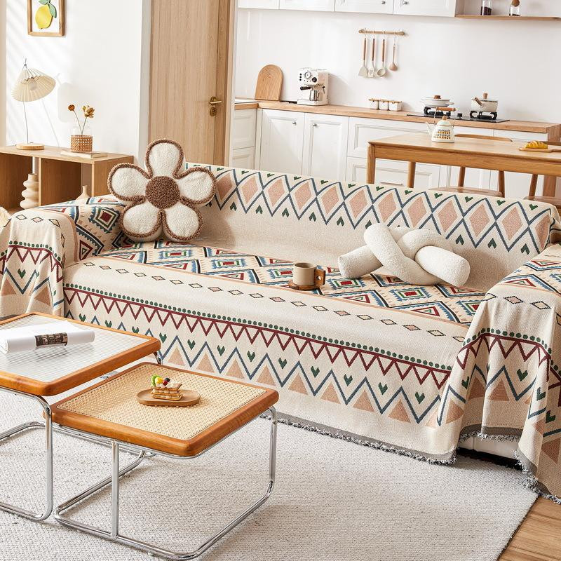Super Six Chenille Sofa Decke mit geometrischem Muster, B/B: 180 x 130 cm - Bild 1