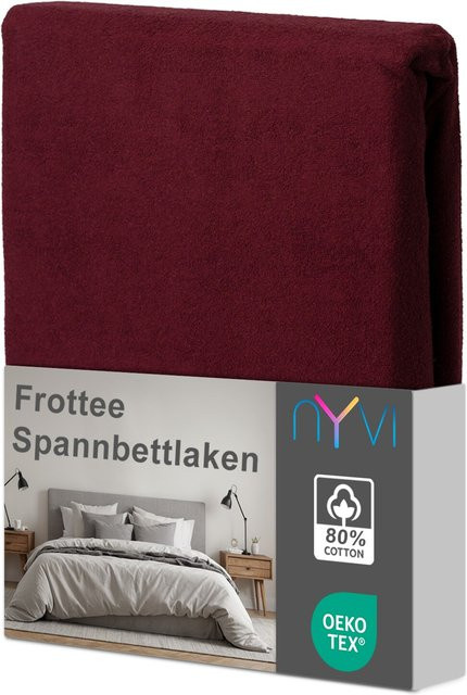 NYVI DreamScience Frottee Spannbettlaken in Bordeaux, B/T: 180 x 200 cm, Höhe: 40 cm - Bild 1