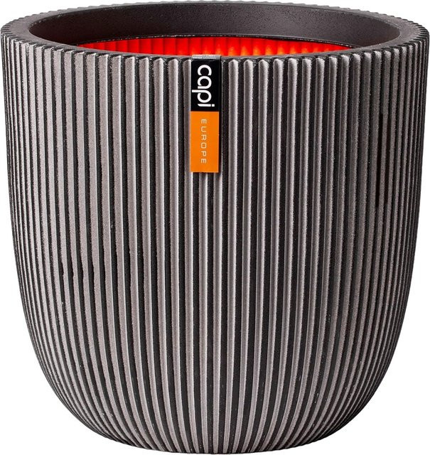 Capi Europe Blumentopf Kugel Groove NL in Anthrazit, Durchmesser: 54 cm, Höhe: 52 cm - Bild 1