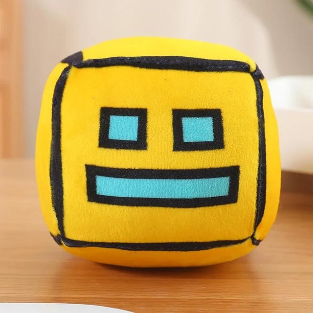 Geometry Dash Würfel Plüschtier, gelb, 12cm, ab 14 Jahren - Bild 1
