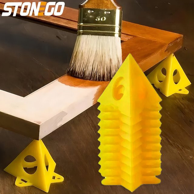 STONEGO 10 Stück Malpyramidenständer in Gelb – Mini-konische Spitzen zum Trocknen und für stabiles Malen von Leinwänden, Türen und Schränken - Bild 1