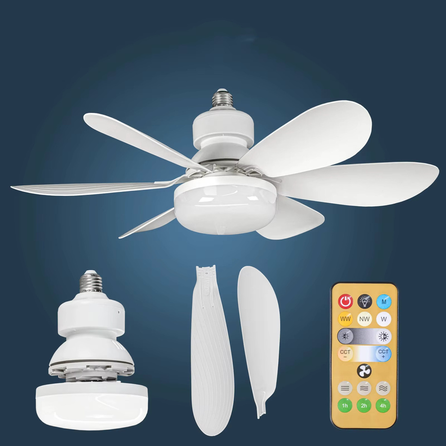 IRALAN LED-Deckenventilatorleuchte in Weiß mit Fernbedienung und Dimmfunktion, 40 W, E27, rund und modern - Bild 4