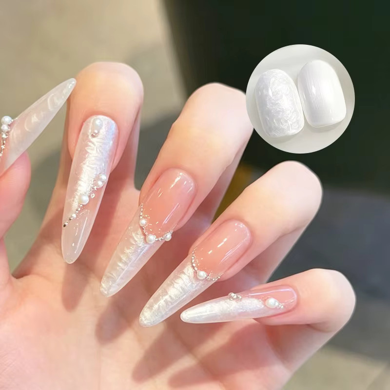 BORN PRETTY Gel-Nagellack, Perlweiß, Schimmernd, 10 ml - Bild 1