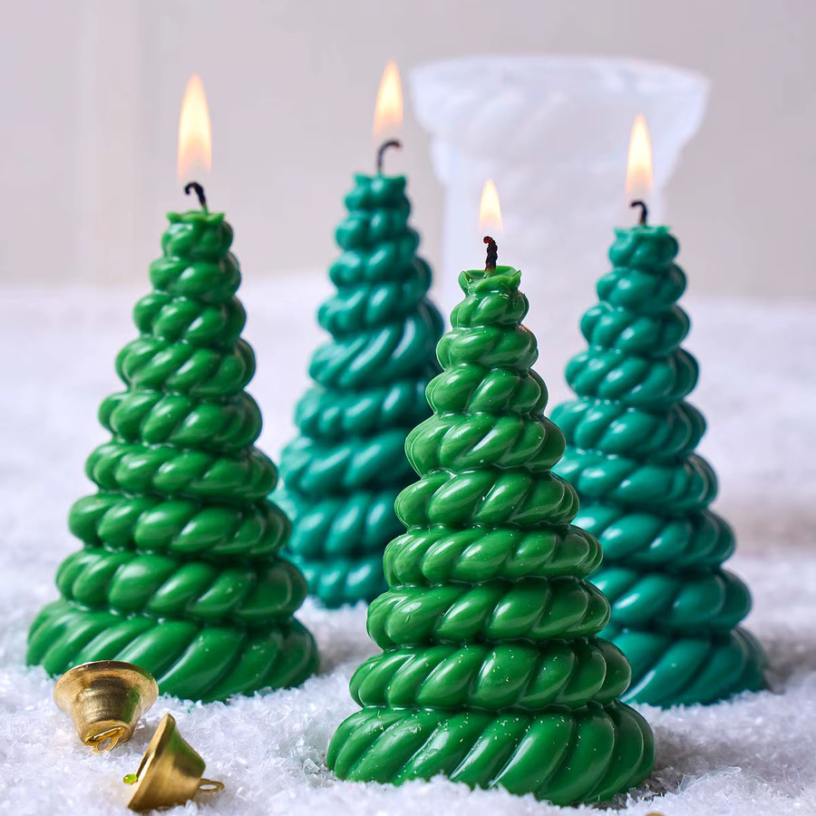 UDOCOOL 3D Weihnachtsbaum Ornament Silikon Form in Grün für handgemachte Seife, Gips oder Harz zur Weihnachtsdekoration - Bild 2