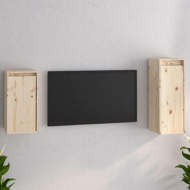 Set aus 2 TV-Schränken aus Massivholz Kiefer in Braun und Natur von Vidaxl - Bild 1