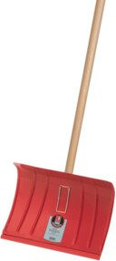 IDEAL Schneeräumer aus Stahlblech mit Hartholzstiel in Rot, B/H: 35 x 50 cm - Bild 1