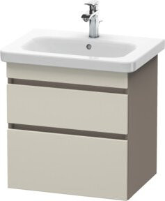 Duravit Waschtischunterschrank DuraStyle in Taupe/Beige, wandhängend, 2 Schubladen, B: 58 cm, T: 44,8 cm, H: 61 cm - Bild 1