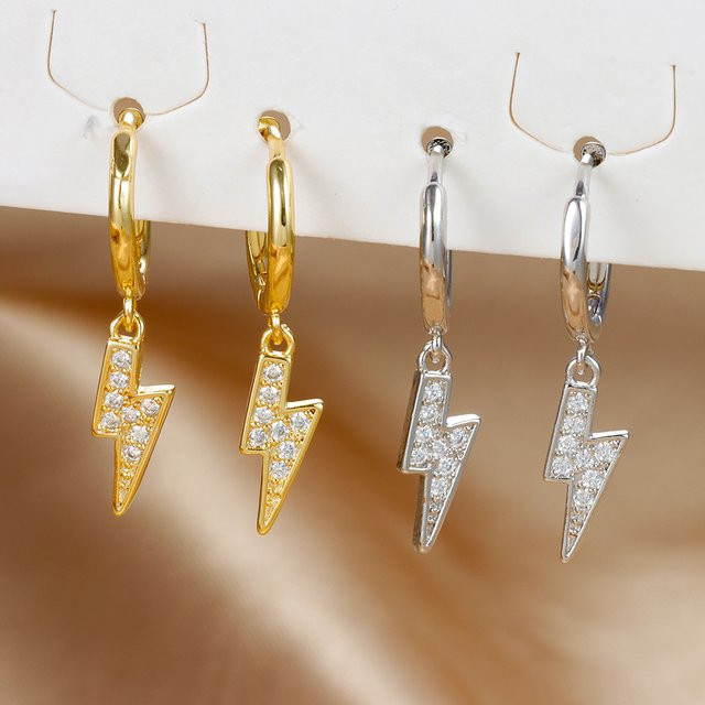 Yuedane Creolen Edelstahl, Zirkonia, Gold, Damen - Bild 1
