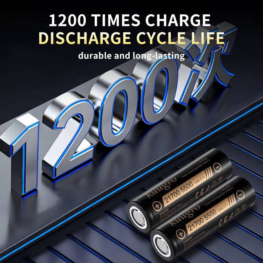 kuugro 21700 Hochleistungs-Akku 5500 mAh 3,7 V Schwarz - Bild 5