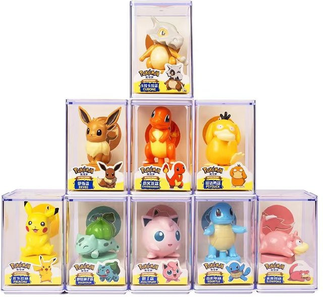 SUNNY&SANDY Pokemon Pikachu Figuren Set, 9 Stück Anime Modell Ornamente in Gelb für Kinder - Bild 1