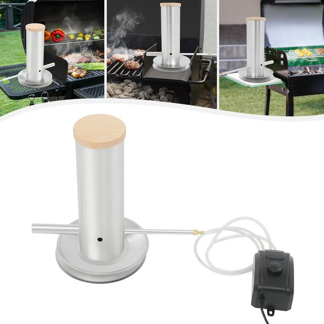 Bymaocar Elektrischer Kaltrauchgenerator aus Edelstahl in Silber für Grillen und Kochen im Freien - Bild 1
