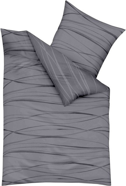 Kaeppel Bettwäsche Zip mit Grafikprint, Anthrazit/Grau, 100% Baumwolle, Reversible Bettwäsche, B/H: 135 x 200 cm und 80 x 80 cm - Bild 1