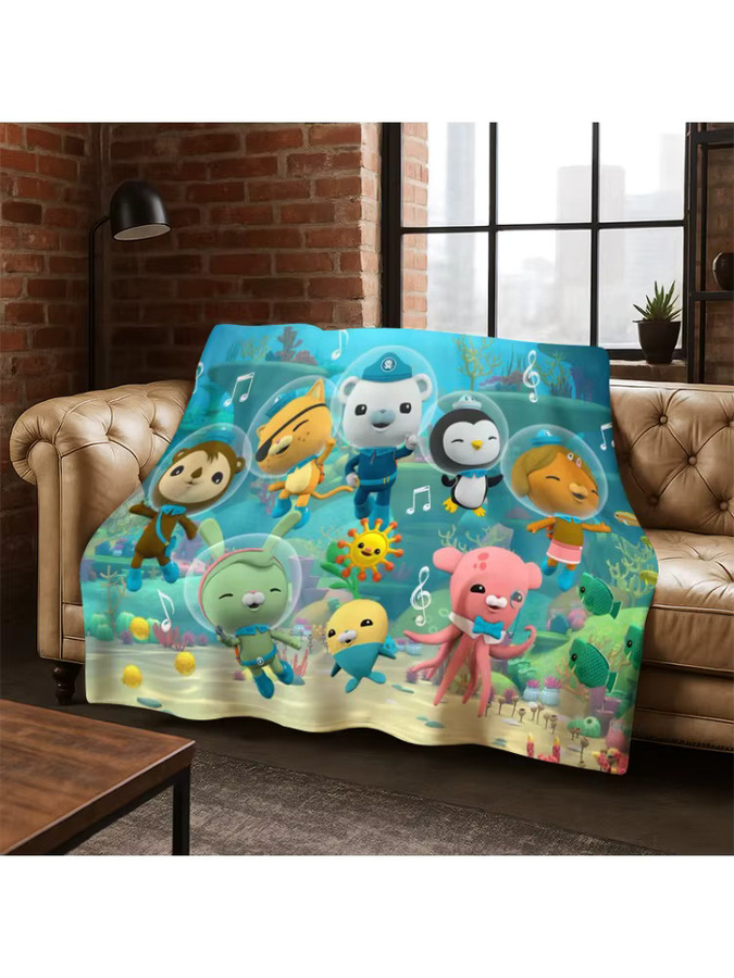 Faviora The Octonauts Barnacles Flanelldecke für Kinder, weiche und warme Cartoon-Überwurfdecke, Mehrfarbig, B/T: 90 x 75 cm - Bild 2