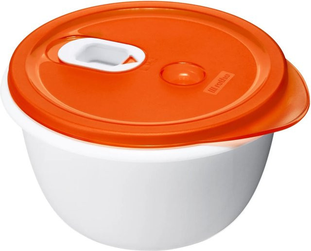 Rotho Mikrowellenschüssel Micro Clever 1,6 l in Papaya, Weiß und Rot - Bild 1