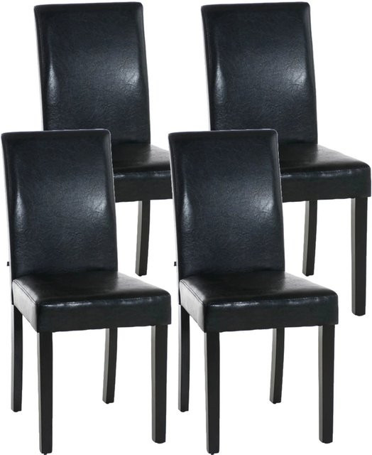 4er Set Esszimmerstühle DELUKE DALAN aus Kunstleder in Schwarz, B/T/H: 41 x 47 x 91 cm - Bild 1