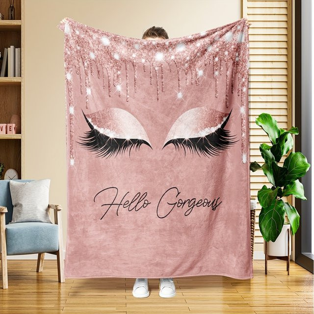 VIKAMA Glamour Fleece-Decke in Pink, weich und flauschig für Erwachsene - Bild 1