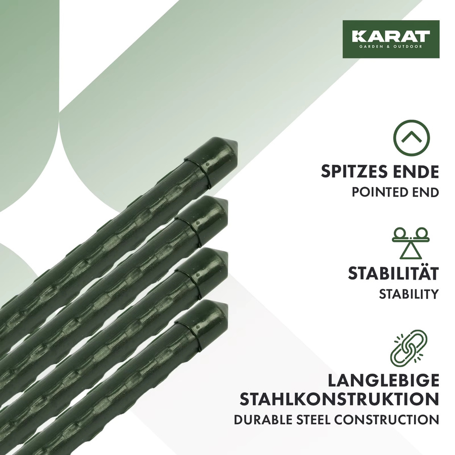 Floordirekt Pflanzstab Leah 10er Set, grüne Pflanzenstützen aus Stahl mit Kunststoffbeschichtung, Höhe: 60 cm - Bild 2