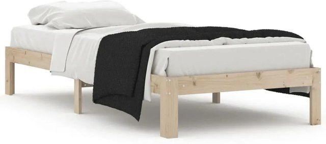 vidaXL Massivholzbett aus Kiefernholz in Braun, B/T/H: 90 x 200 x 30 cm - Bild 1