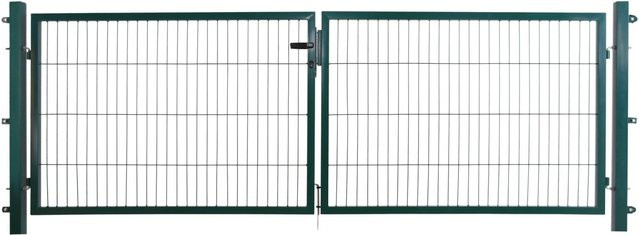 Doppeltor Basic für Doppelstabmattenzaun in Moosgrün, Breite: 300 cm, Höhe: 80 cm - Bild 1