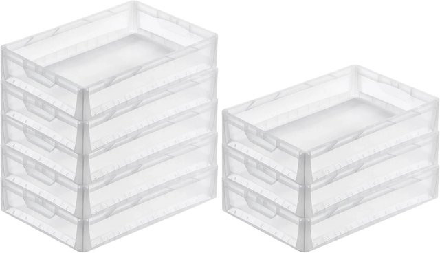 PROREGAL SuperSparSet 8x Transparente Eurobehälter LightLine Transportboxen mit offenem Griff, H x B x T: 12 x 40 x 60 cm - Bild 1
