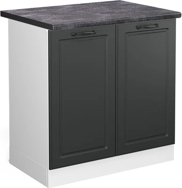 Vicco Spülenunterschrank R-Line Landhaus Stil in Anthrazit und Weiß, B: 80 cm, H: 81,6 cm, T: 60 cm - Bild 1