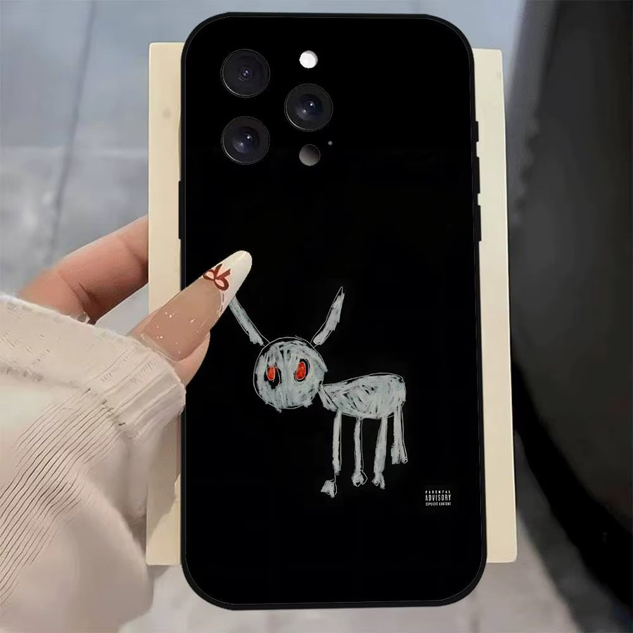 Matte Silikon Handyhülle im Rapper D-Drake Design für Apple iPhone Modelle in Schwarz - Bild 3
