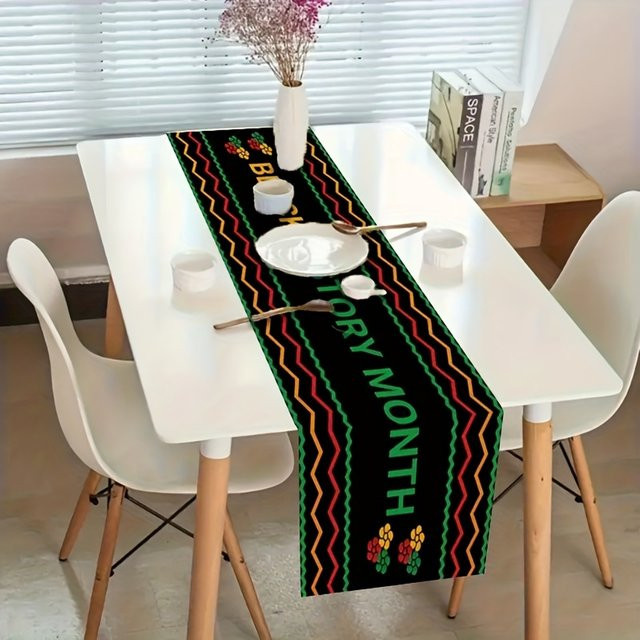 VIKAMA Tischdecke aus Leinen mit traditionellem afrikanischem Stammesmuster, rechteckig, B/T/H: 33 x 33 x 33 cm - Bild 1