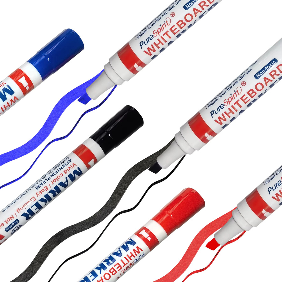 10 Stück Whiteboard-Marker von purespirit in sortierten Farben mit 1-4mm Bullet-Spitze, ungiftig und leicht abwischbar für Schule und Büro - Bild 2