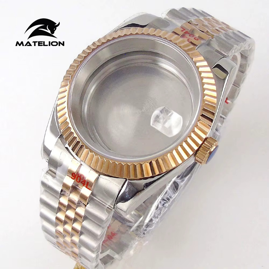 Matelion Taucheruhr Gehäuse, Edelstahl, Bicolor, roségold silber, Unisex - Bild 2