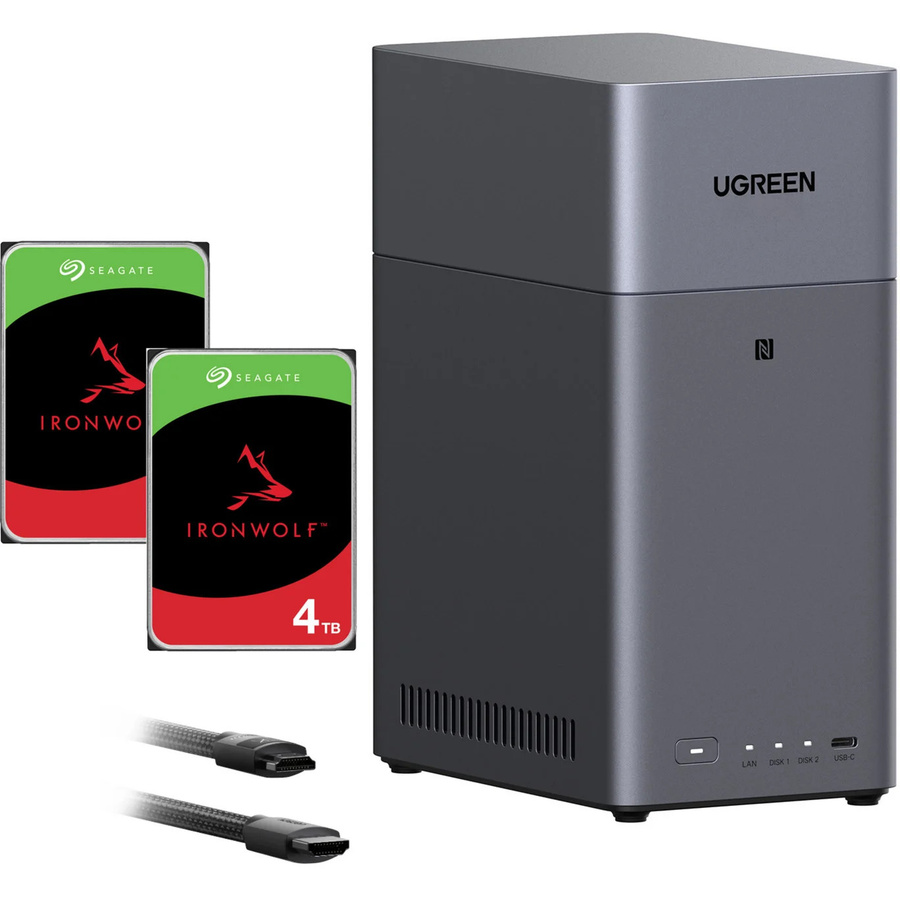 DH2300 Bundle mit 2x Seagate IronWolf NAS Festplatten, 4 TB CMR, Schwarz/Grau - Bild 1