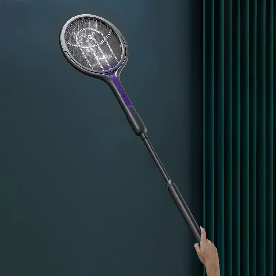 ALLOYSEED Rotierender Insektenvernichter mit Aufladefunktion als Mückenschläger und Fliegenkiller mit Lampe für Innen- und Außenbereich - Bild 3