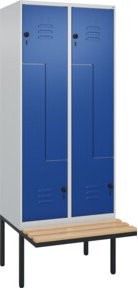 C+P Z-Spind Classic PLUS Sitzbank mit 4 Fächern und Sicherheits-Drehriegel, Buche-Hartholz, B/T/H: 212,0 x 80,0 x 81,5 cm - Bild 1