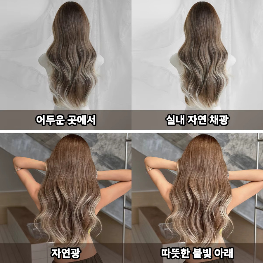7JHH WIGS Perücke, braun, Wasserwellen, beige Highlights, Damen - Bild 4