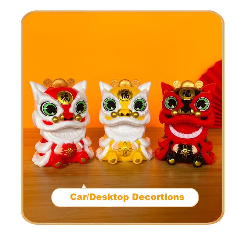Solarbetriebener Mini-Löwe ACRDDK als chinesisches Glückssymbol und Desktop-Ornament in Multicolor - Bild 2