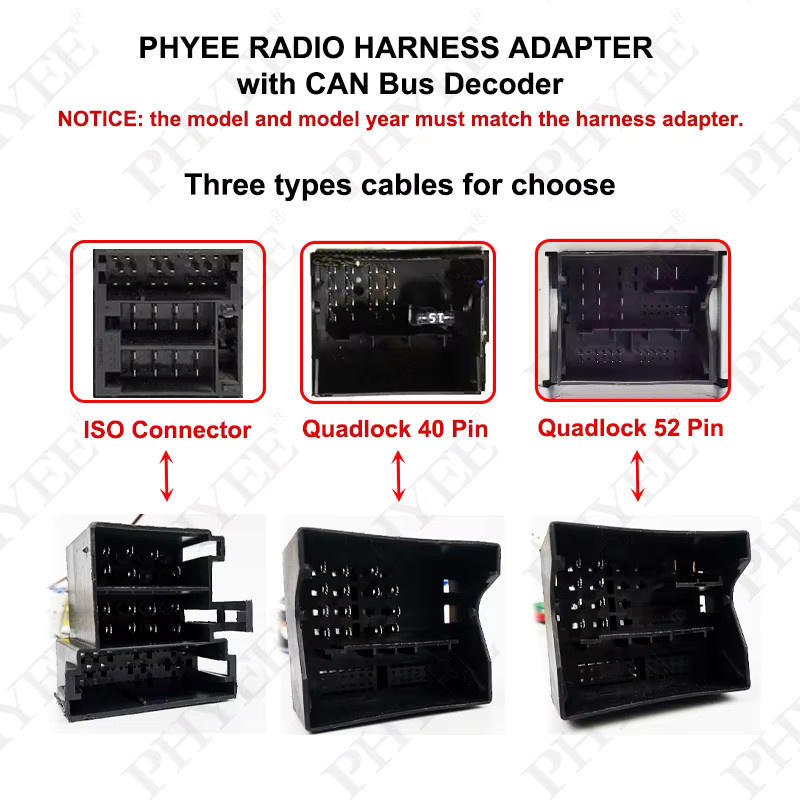 PHYEE Funkkabelbaum-Adapter mit CAN-Bus-Decoder, 16-poliges Auto-Android-Kabel für VW Golf, Jetta, Polo, Passat, T-Roc, Octavia und Leon - Bild 2