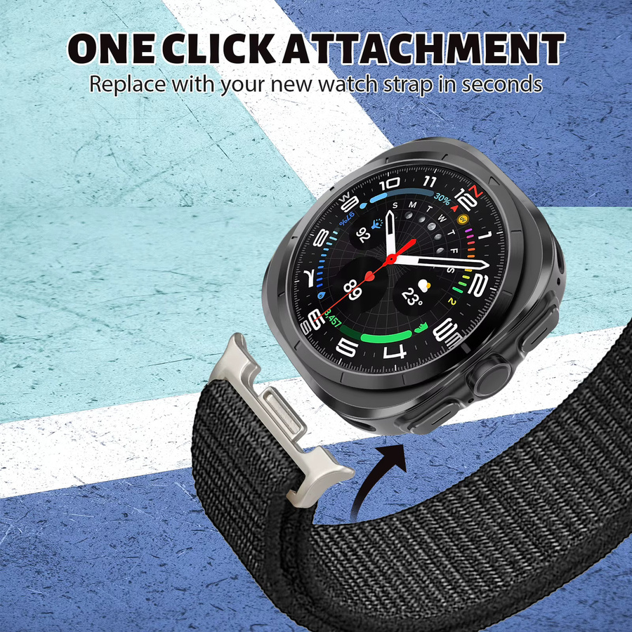 Samsung Uhrenarmband Nylon, Schwarz, Galaxy Watch 8 - Bild 3