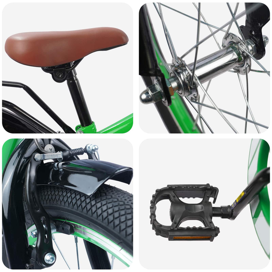 vidaXL Kinderfahrrad 18 Zoll Grün für 5-7 Jahre Alt - Bild 3