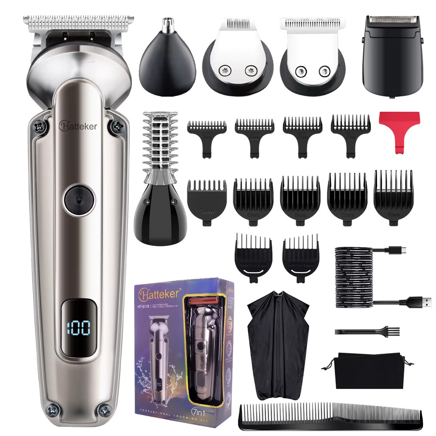 Hatteker Haarschneidemaschine-Set 8-in-1, Herren, Gold - Bild 4