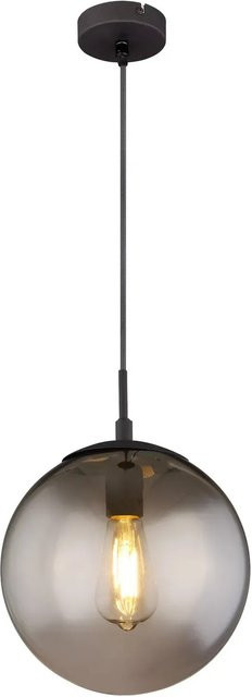 Globo Hängeleuchte Blama Schwarz Matt mit Glaskugel und E27 Fassung, Durchmesser: 25 cm - Bild 1