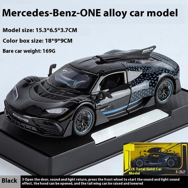 Linyi toy car Mercedes-Benz Amg One Supercar Modellauto, 1:32, Metall, mit Licht und Sound, ab 18 Jahre - Bild 1