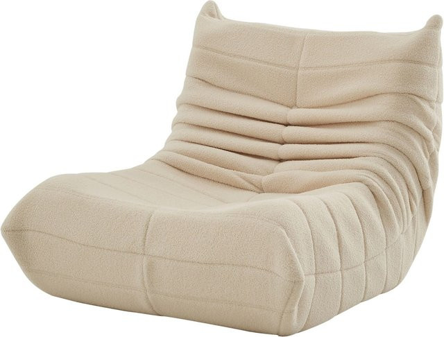PXloue Stoffsofa Sitzsack aus Lammfellimitat für Erwachsene und Kinder in Beige, Pink oder Grün - Bild 1