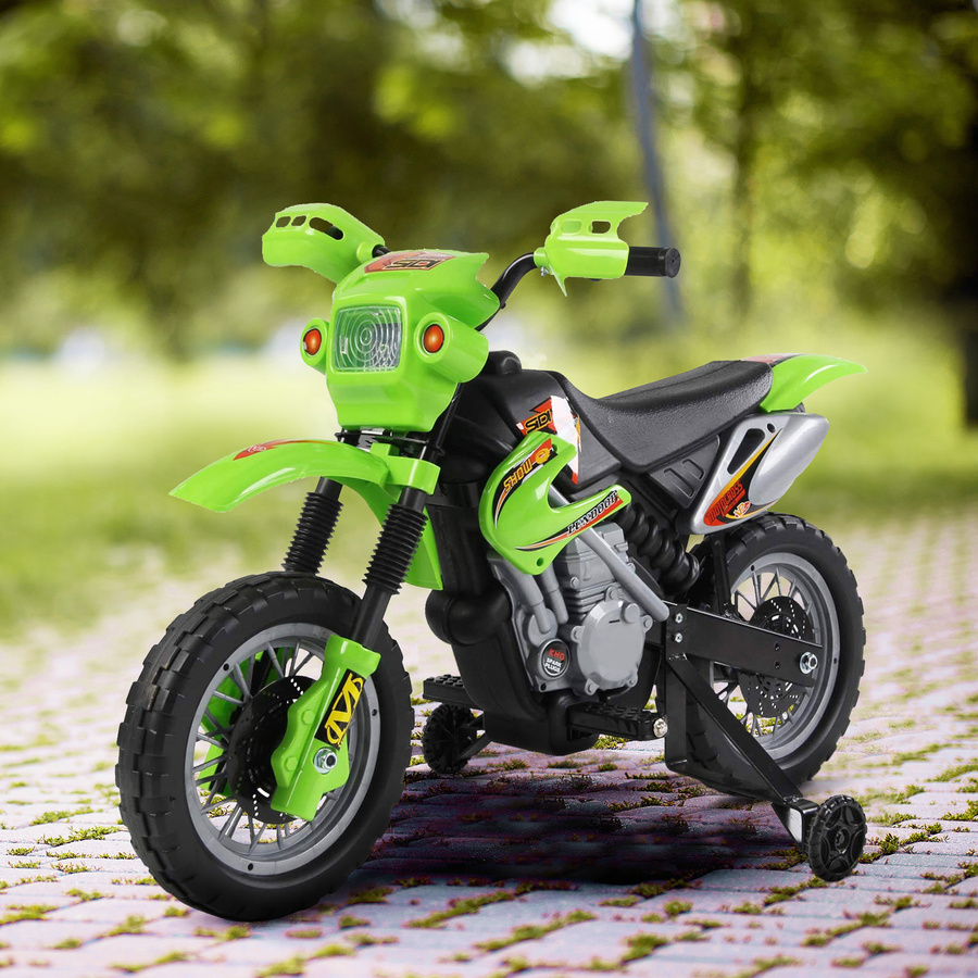 HOMCOM Elektromotorrad, Grün und Schwarz, mit Licht, Hupe und Musik, ab 3 Jahre - Bild 2