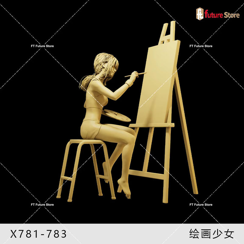 MAK Modische Mädchen Uniform Figur in Beige für Diorama und Miniatur-Szenen (1/64, 1/43, 1/35) - Bild 3
