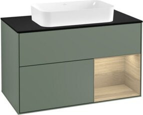 Villeroy & Boch Waschtischunterschrank Finion mit Abdeckplatte in Blau, lackiert, B/T: 100 x 50,1 cm - Bild 1